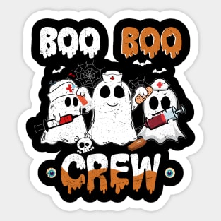 Boo Boo Crew Nurse Ghost Funny Halloween Costume Matching Shirt Sticker